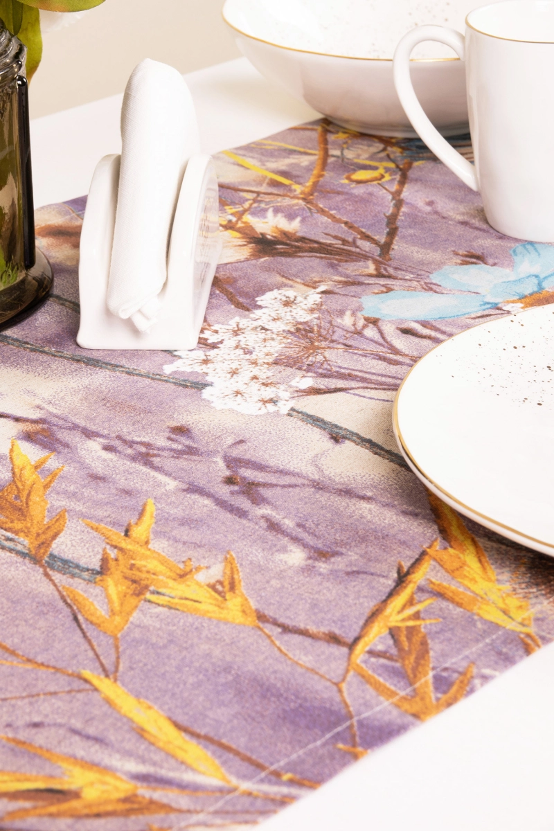 Дорожка полулен "ГП" Осенний блюз (голубой)