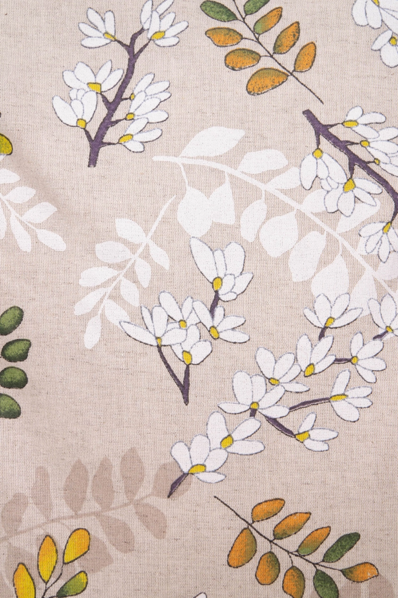 Декоративная наволочка на молнии полулен "ГП" Белая Акация