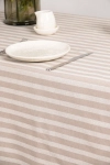Скатерть полулен "ГОС" Полоса (мокко + бежевый)