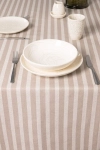 Скатерть полулен "ГОС" Полоса (мокко + бежевый)