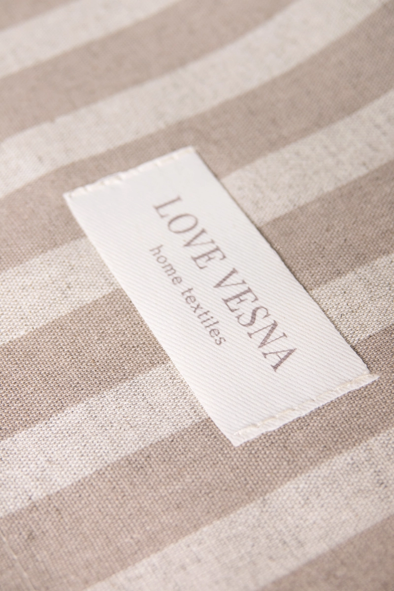 Скатерть полулен "ГОС" Полоса (мокко + бежевый)