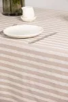 Скатерть полулен "ГОС" Полоса (мокко + бежевый)