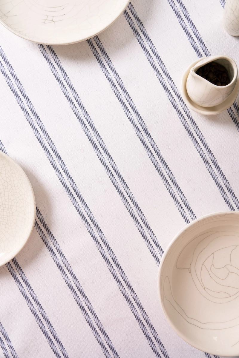 Скатерть круглая рогожка "ТТ" Пастораль полоска (145х145 см)