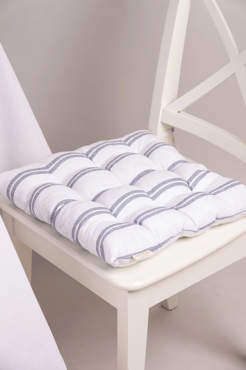 Подушка на стул из рогожки "ТТ" Пастораль полоска (М-9)