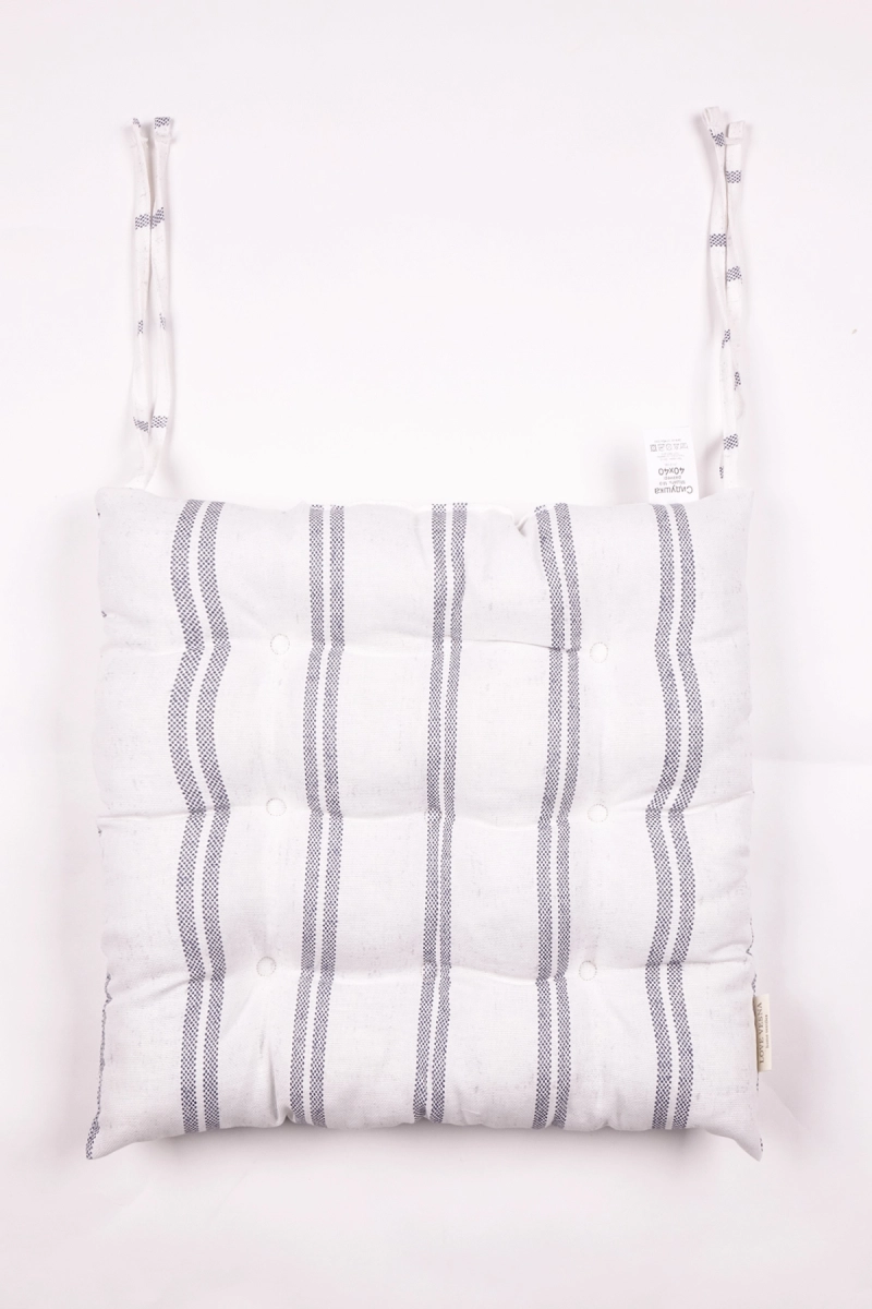 Подушка на стул из рогожки "ТТ" Пастораль полоска (М-9)