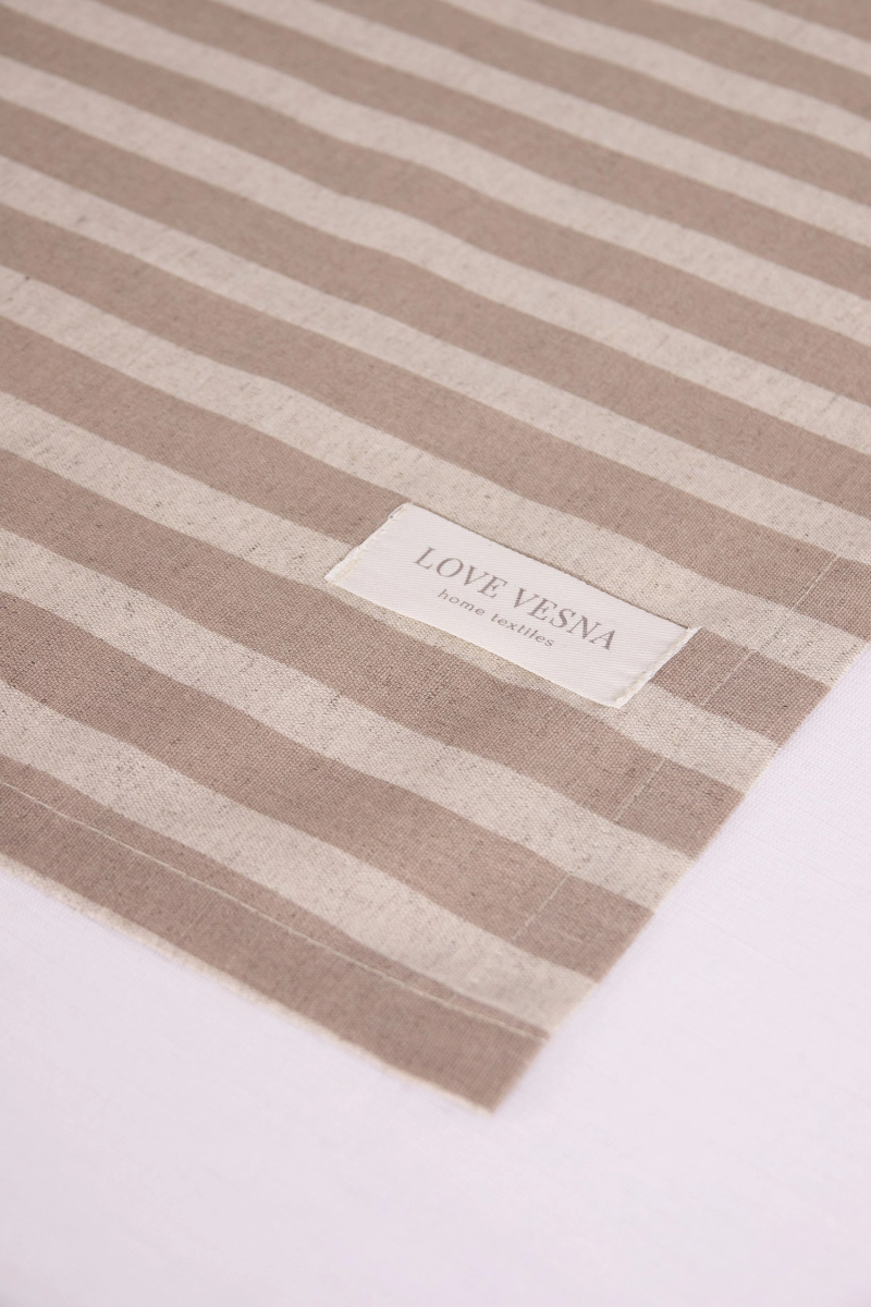 Дорожка полулен "ГОС" Полоса (мокко + бежевый)