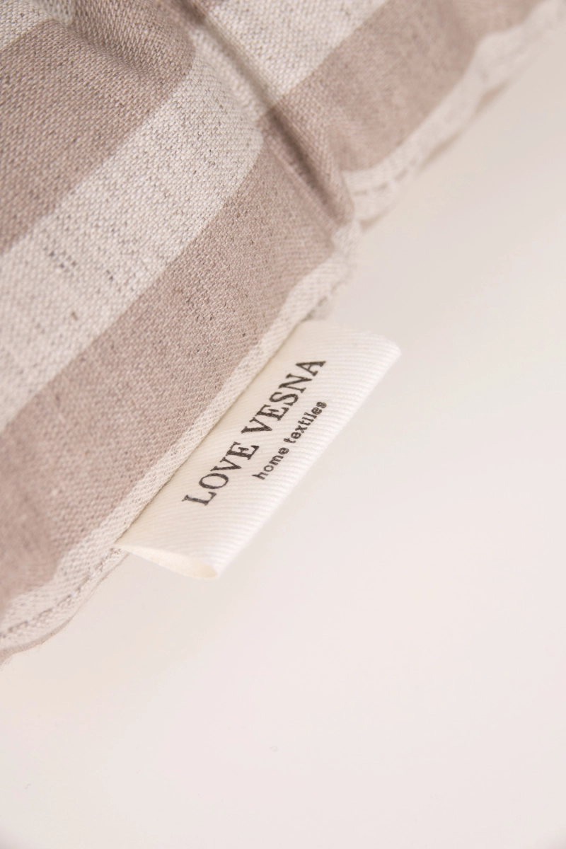 Подушка на стул из полульна "ГОС" Полоса (мокко + бежевый) (М-9)