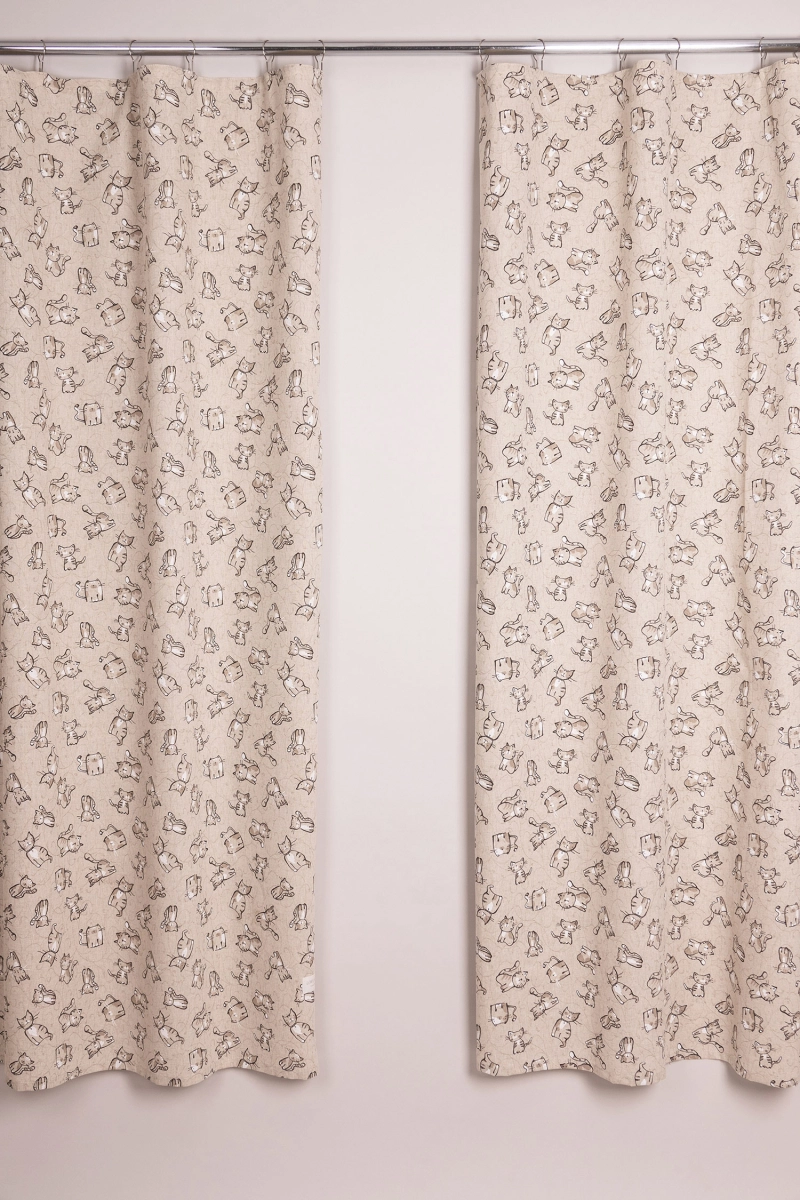 Комплект штор из полульна "ГП" Китти (чёрный)