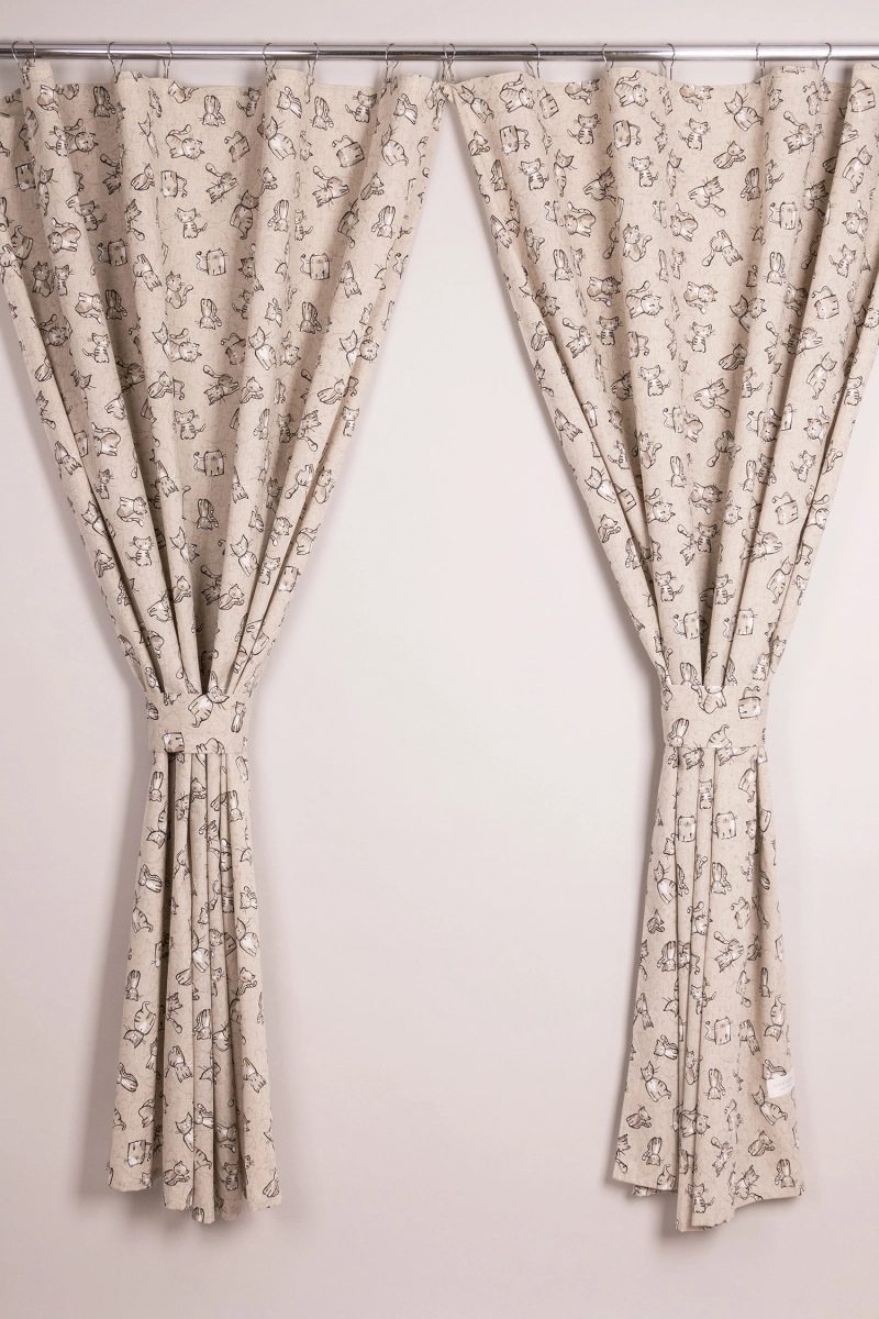 Комплект штор из полульна "ГП" Китти (чёрный)