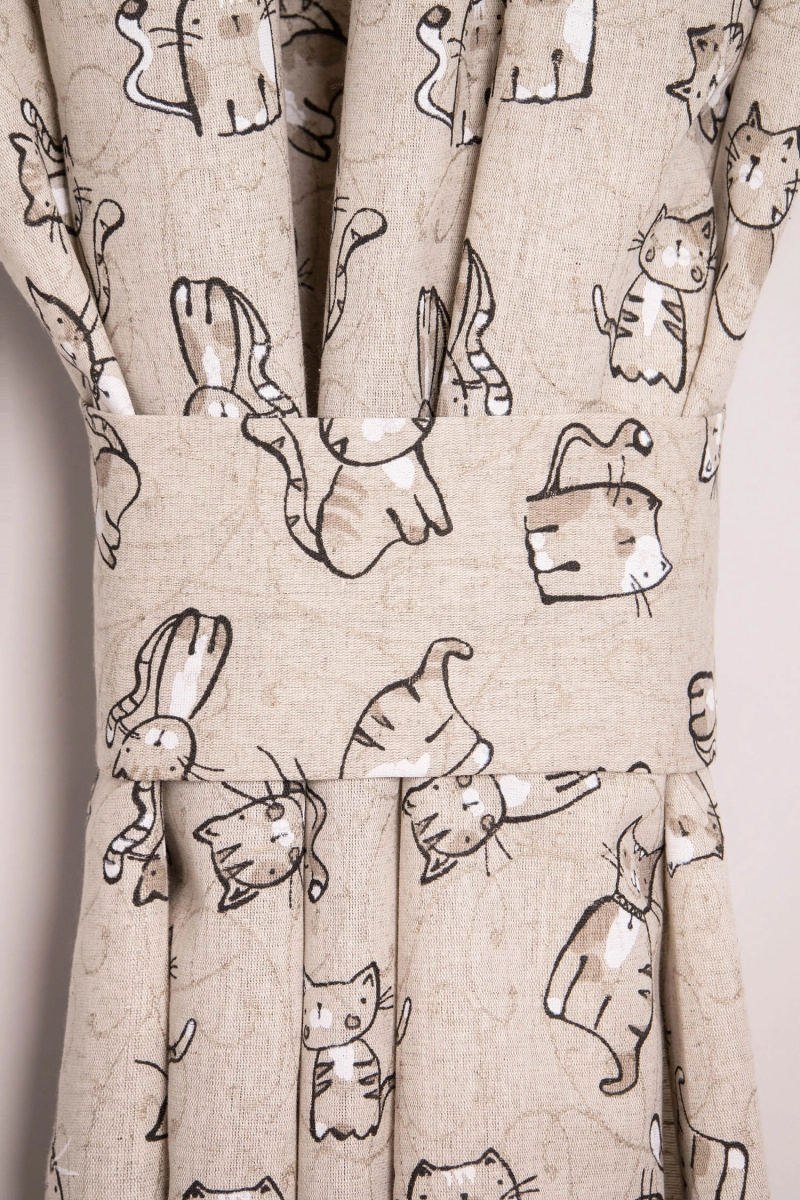 Комплект штор из полульна "ГП" Китти (чёрный)