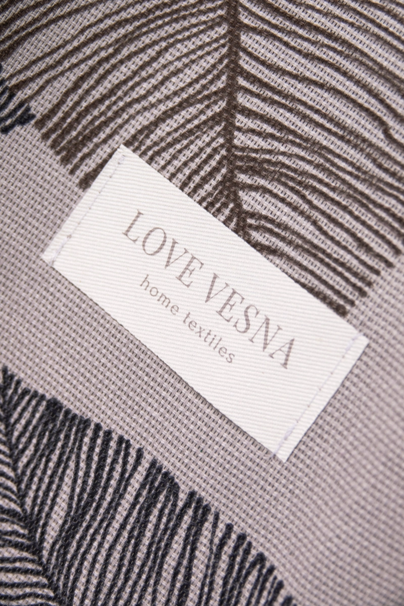 Комплект штор из рогожки "ХБК" Блоссом (чёрный)