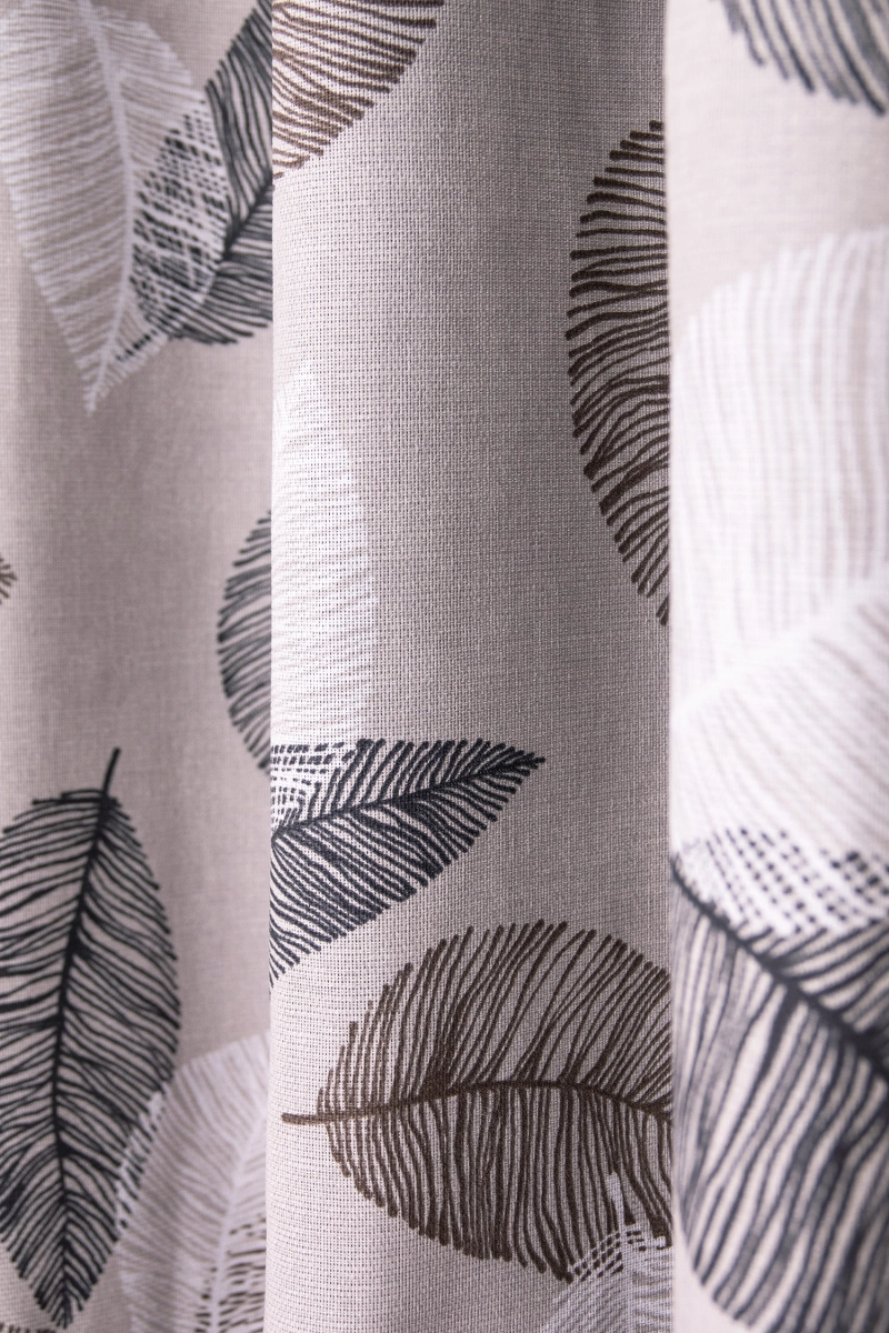 Комплект штор из рогожки "ХБК" Блоссом (чёрный)