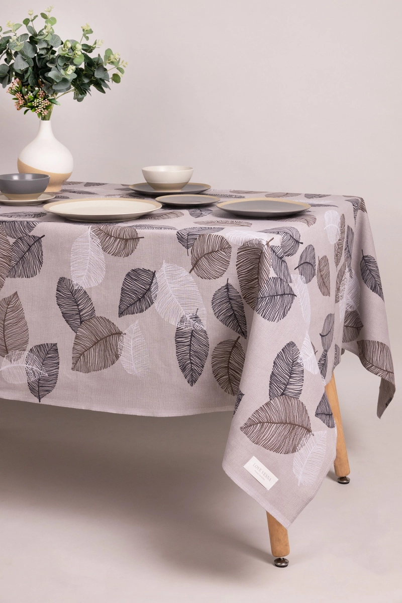 Скатерть рогожка "ХБК" Блоссом (чёрный)