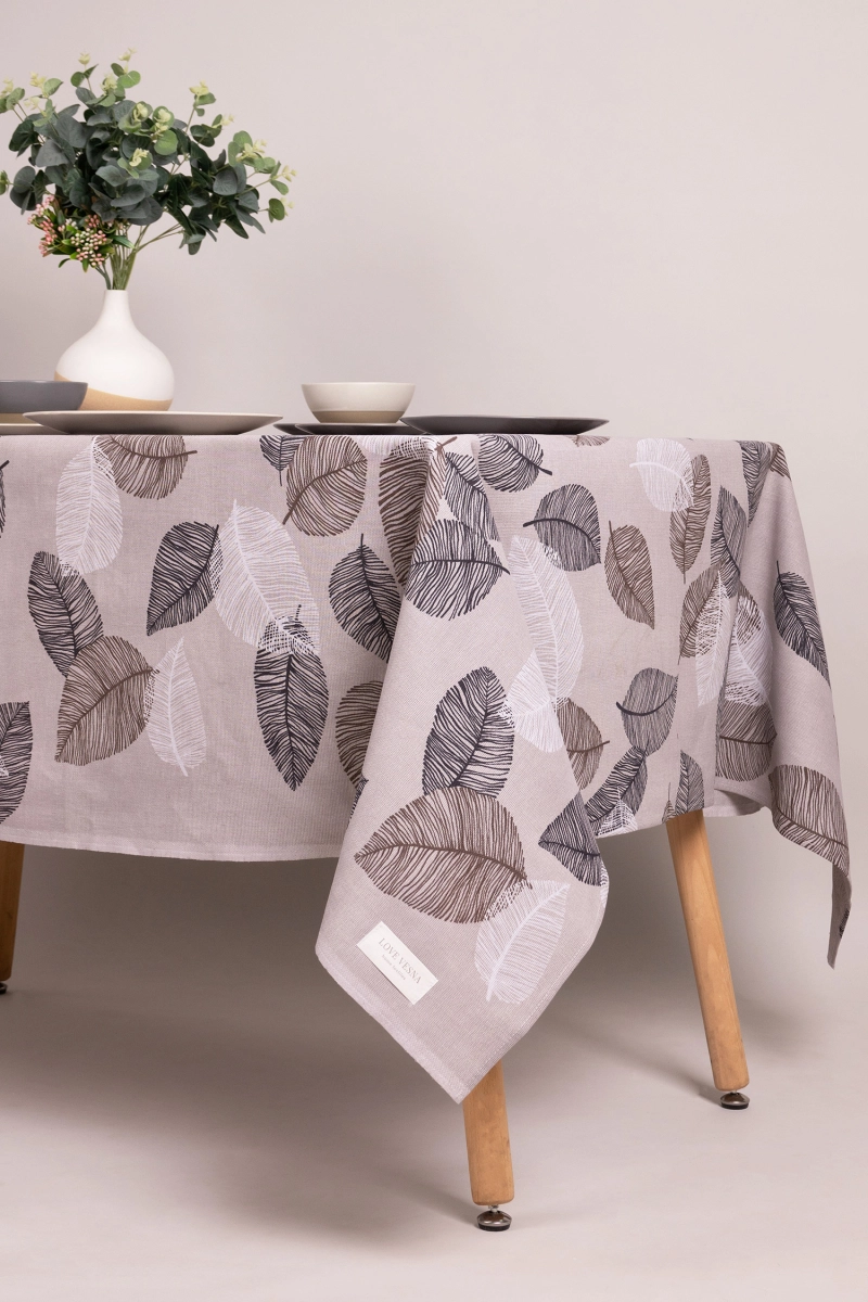 Скатерть рогожка "ХБК" Блоссом (чёрный)